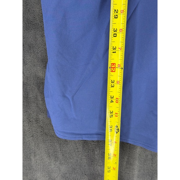 Athleta Sole Blue Mesh Yoke Drawstring Waist Sleeveless Dress Size 12 - Picture 6 of 12